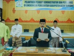 PJ Bupati Aceh Tamiang Lantik 6 Pejabat